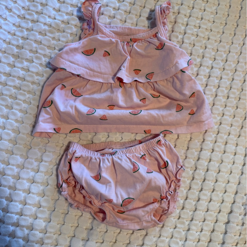 Carters 3m watermelon matching set